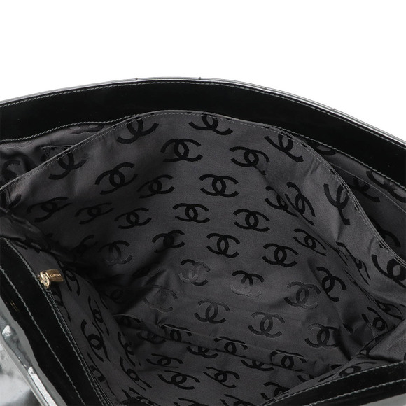 Chanel Chocolate Bar Chain Shoulder Bag Enamel Black - Picture 7 of 9